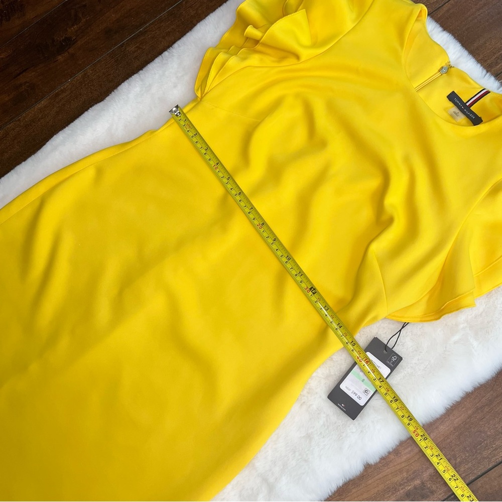 Tommy Hilfiger Scuba Crew Neck Flutter Ruffle Cap Sleeve Dress
Yellow Size 8 NWT - Picture 14 of 16